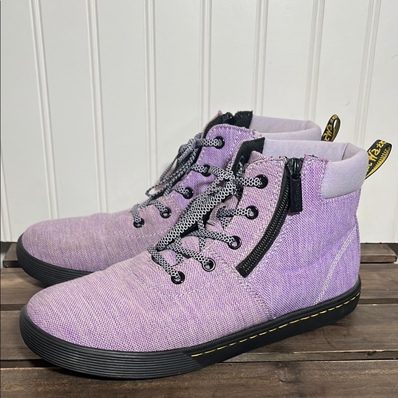 Dr. Martens Maegley purple High-Top Ankle Boots with Black Soles - Picture 2 of 12